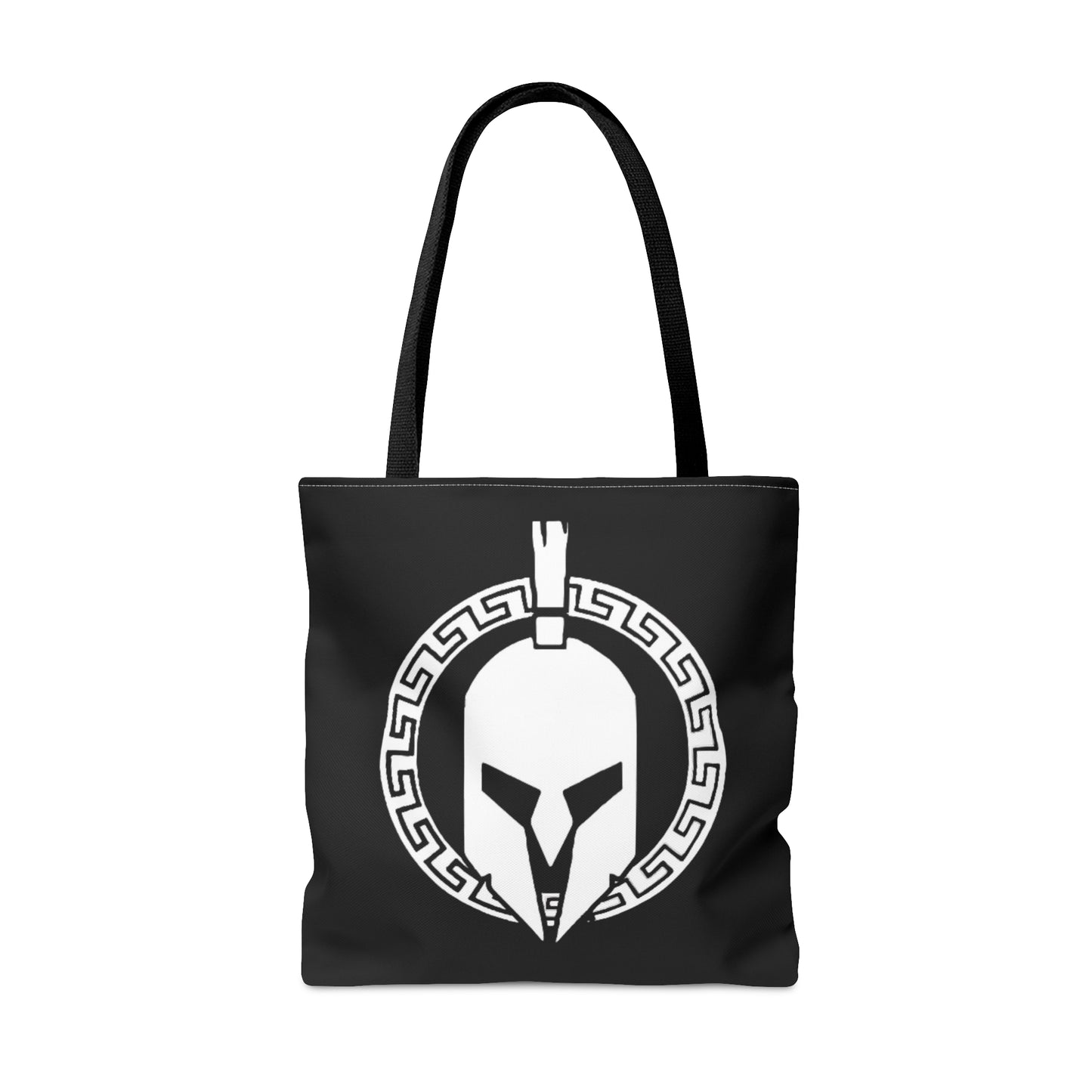 Sparta Bag - White Helmet on Black Tote Bag (AOP)